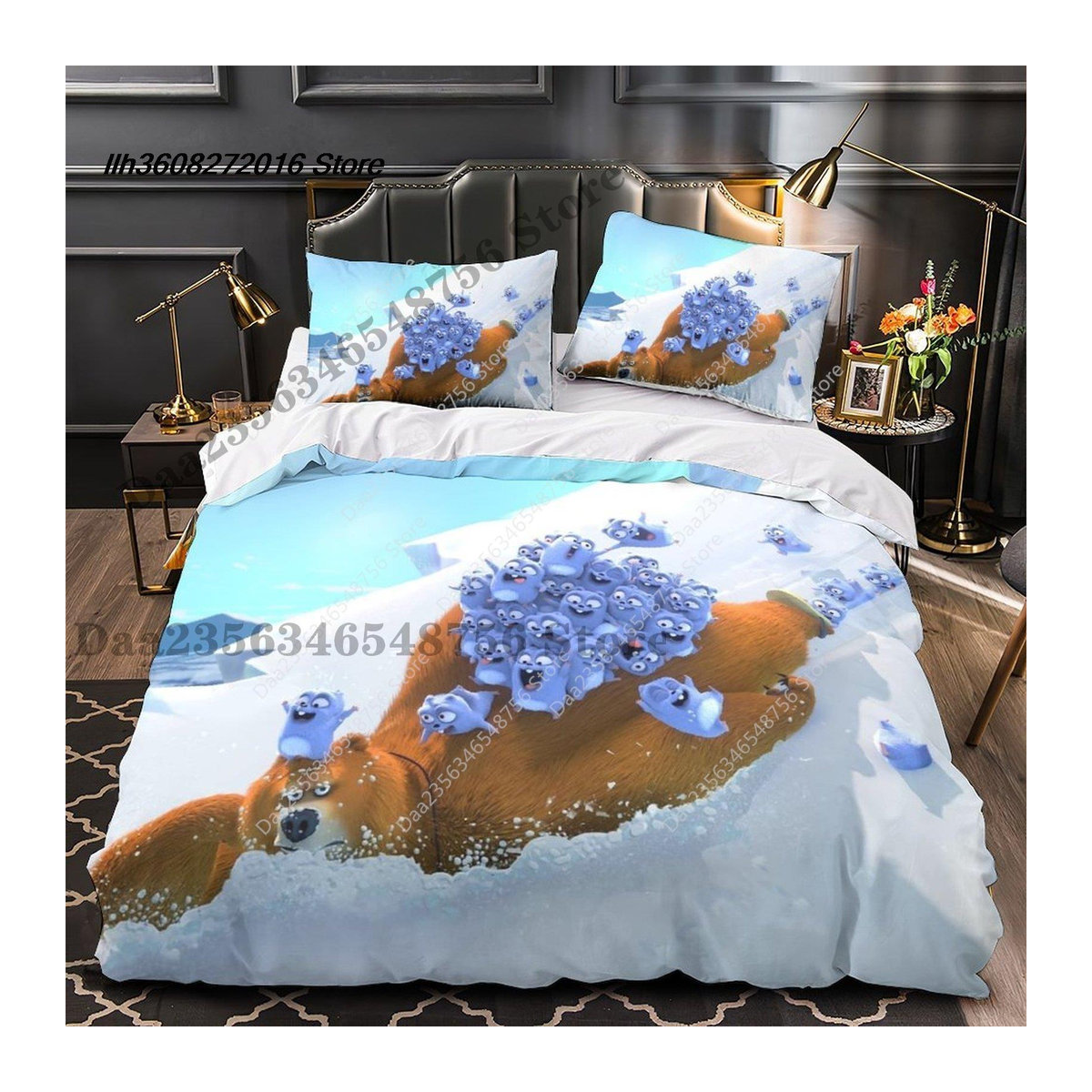 Grizzy And The Lemmings Bettwäscheset für Einzelbetten, 3-teiliges Bettbezugset für Kinderzimmer, B/H: 135 x 200 cm - Bild 1