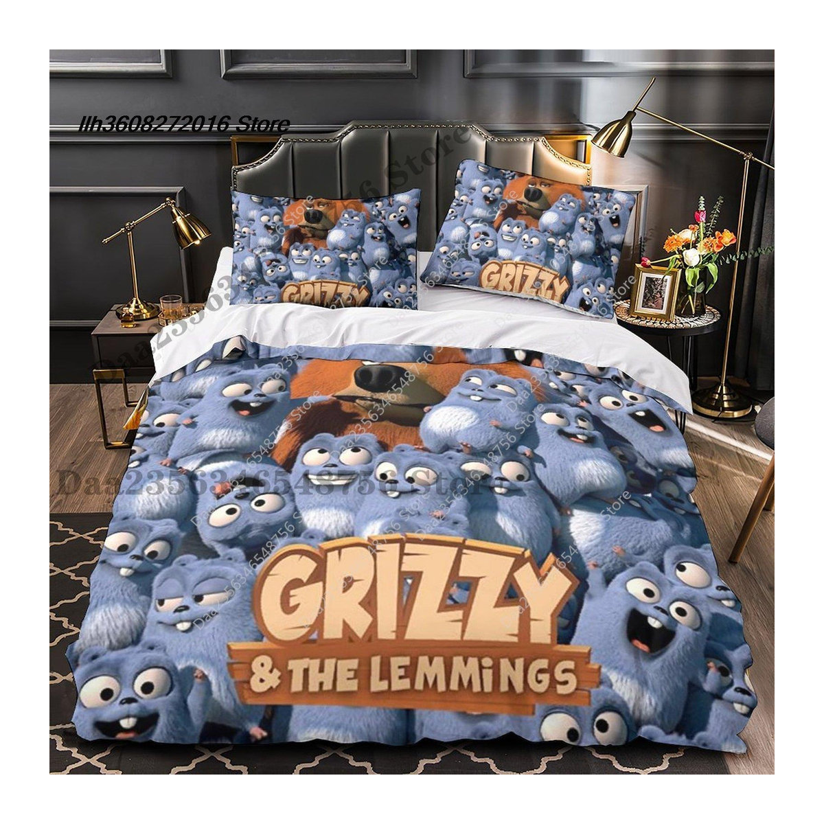 Grizzy And The Lemmings Bettwäscheset für Kinder und Erwachsene, 3-teiliges Bettbezugset, B/H: 245 x 210 cm - Bild 1