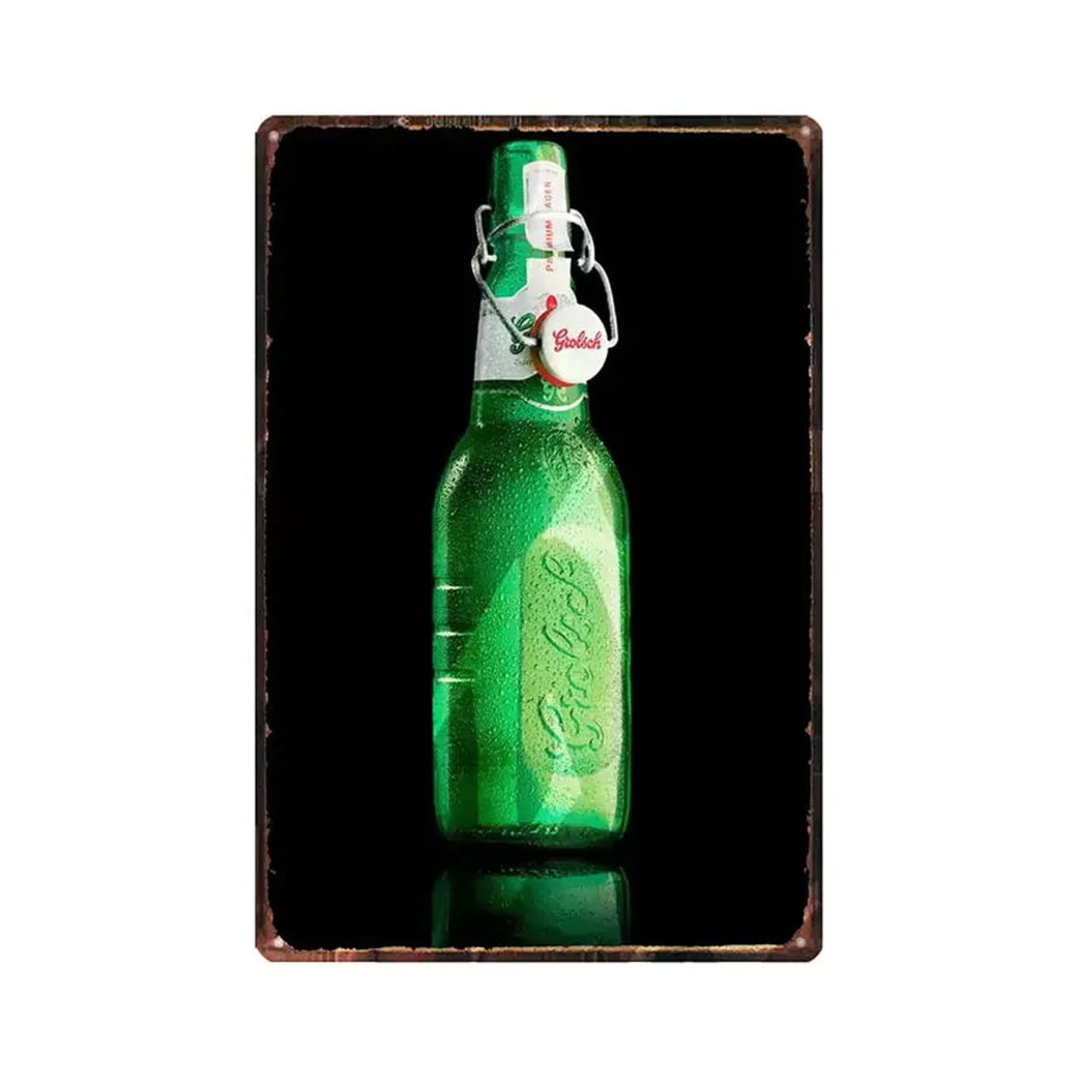Grolsch Vintage Metallschild Schwarz Rechteckig B: 30 cm, H: 20 cm, T: 20 cm Wanddekoration für Bar und Küche - Bild 2