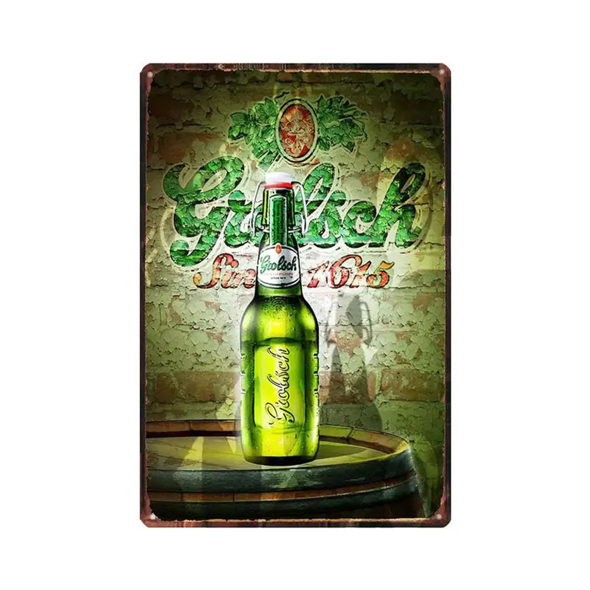 Grolsch Vintage Metallschild Schwarz Rechteckig B: 30 cm, H: 20 cm, T: 20 cm Wanddekoration für Bar und Küche - Bild 3