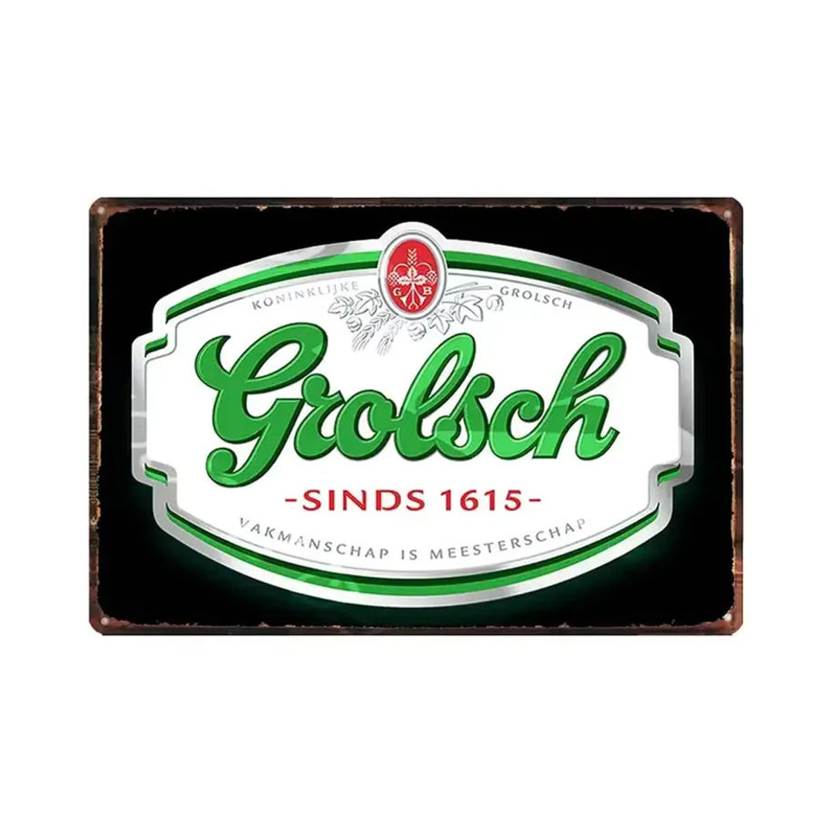 Grolsch Vintage Metallschild Schwarz Rechteckig B: 30 cm, H: 20 cm, T: 20 cm Wanddekoration für Bar und Küche - Bild 4