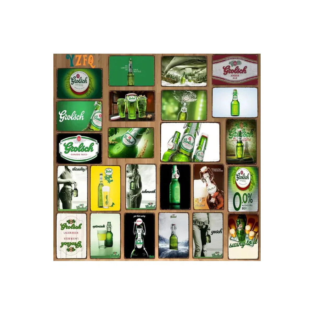 Grolsch Vintage Metallschild Schwarz Rechteckig B: 30 cm, H: 20 cm, T: 20 cm Wanddekoration für Bar und Küche - Bild 5