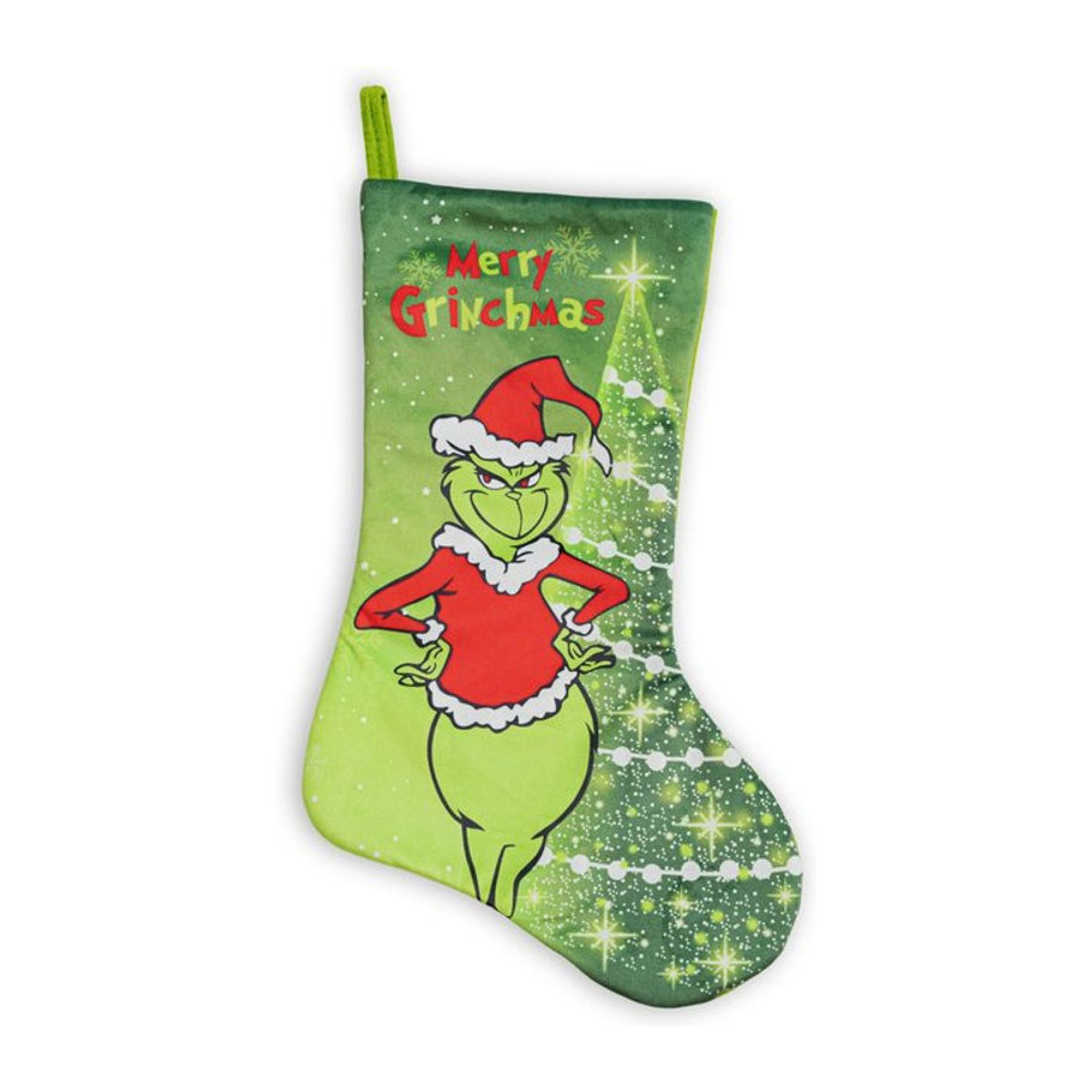 Große Weihnachtsstrumpf Dekoration aus Textil mit Schneeflocken und Tier-Motiven, mehrfarbig, Höhe: 45,72 cm - Bild 1