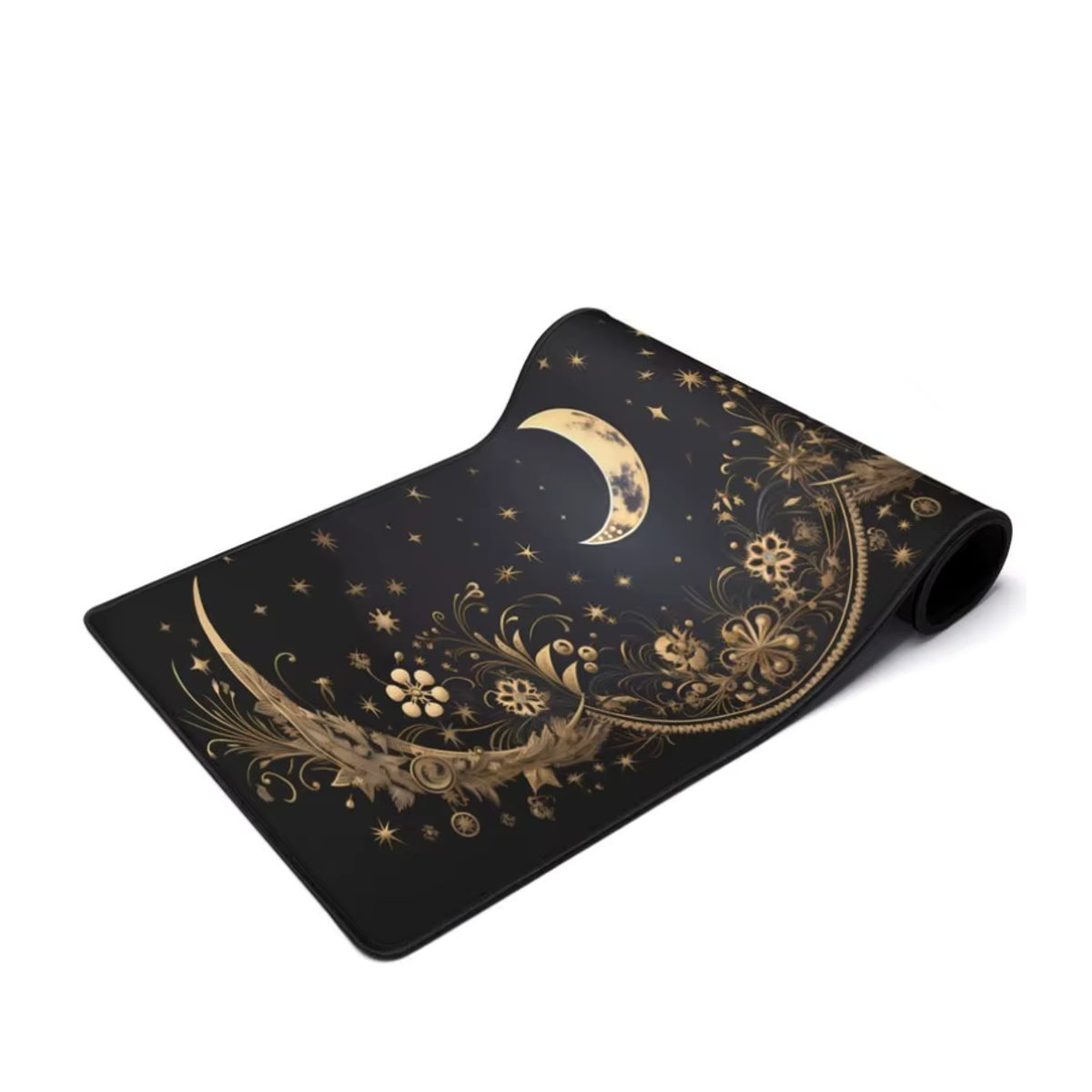 Großes Boho Schreibtischpad mit Halbmond und Astronomie-Motiv in Grün - Bild 3