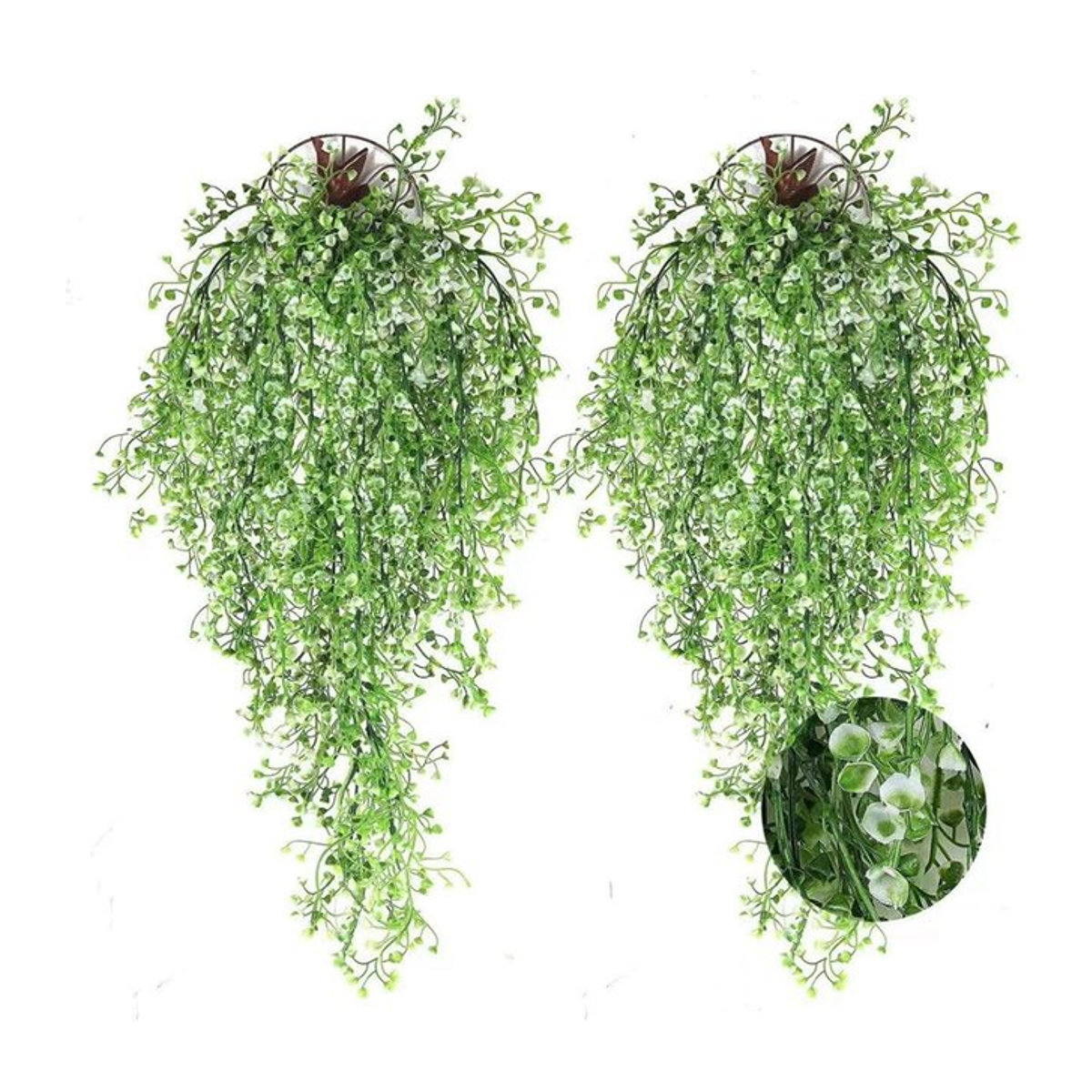 Grüne künstliche Rebe als hängende Girlande aus Kunststoff für Garten, Hochzeit und Innenräume, Höhe: 80 cm - Bild 1