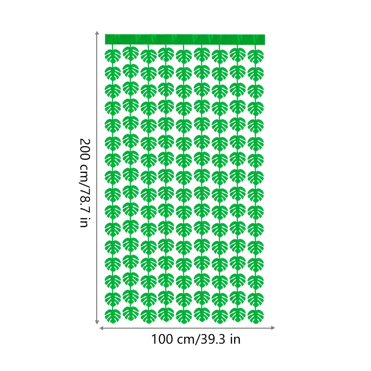 Grüne tropische Palmblätter Folien-Fransenvorhänge für Hawaii Party und Dschungel-Geburtstagsdeko, B: 1 m oder 2 m, H: 2 m - Bild 5