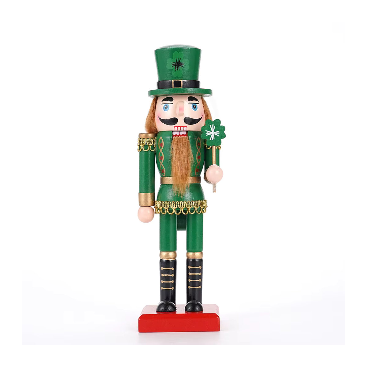 Grüner Nussknacker Soldat als Weihnachtsdekoration aus Holz, Höhe: 25 cm - Bild 3