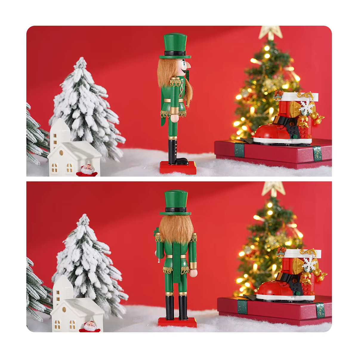 Grüner Nussknacker Soldat als Weihnachtsdekoration aus Holz, Höhe: 25 cm - Bild 5