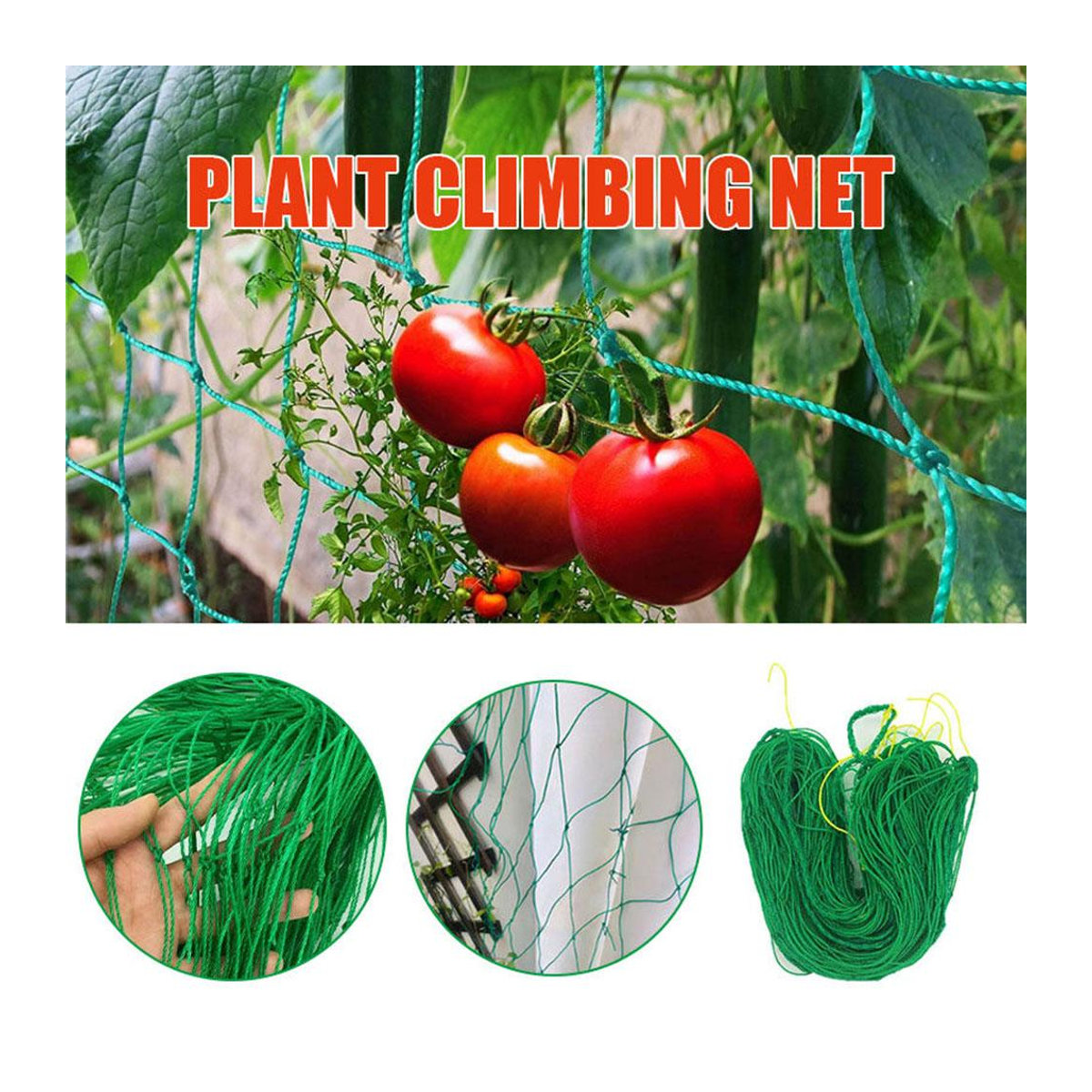 Grünes Ranknetz für Obst und Gemüse als Pflanzenstütze und Kletternetz für den Gemüsegarten, B: 5 m, H: 1,8 m - Bild 7