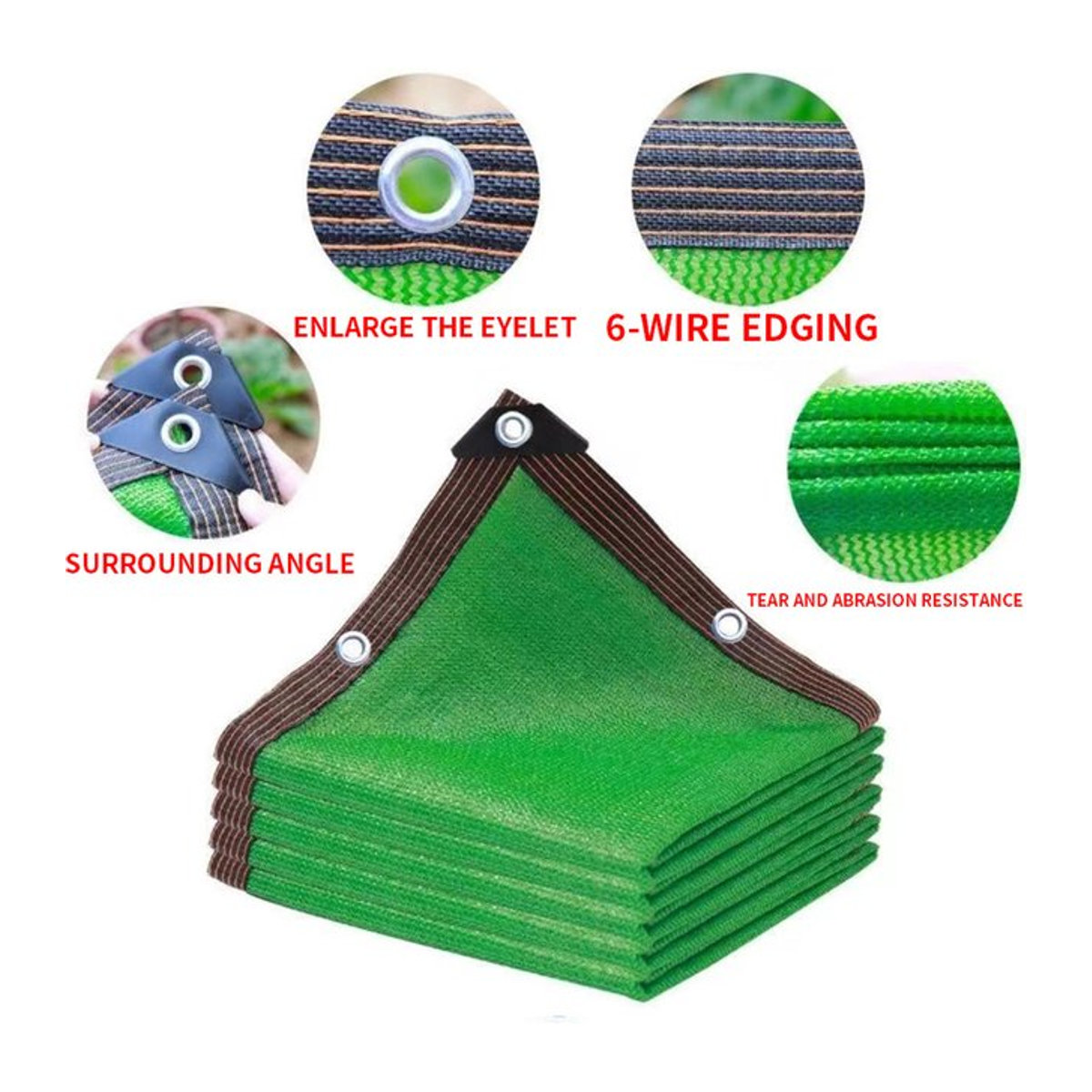 Grünes Sonnenschutznetz aus HDPE für Garten, Terrasse und Schwimmbad mit 75 % Schattierungsrate - Bild 1