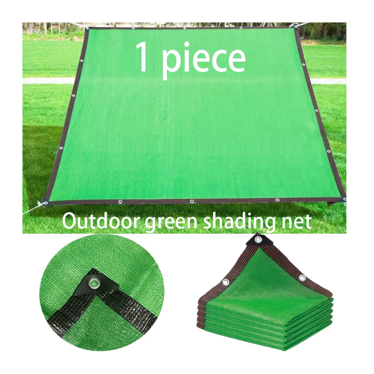 Grünes Sonnenschutznetz aus HDPE für Garten, Terrasse und Schwimmbad mit 75 % Schattierungsrate - Bild 2