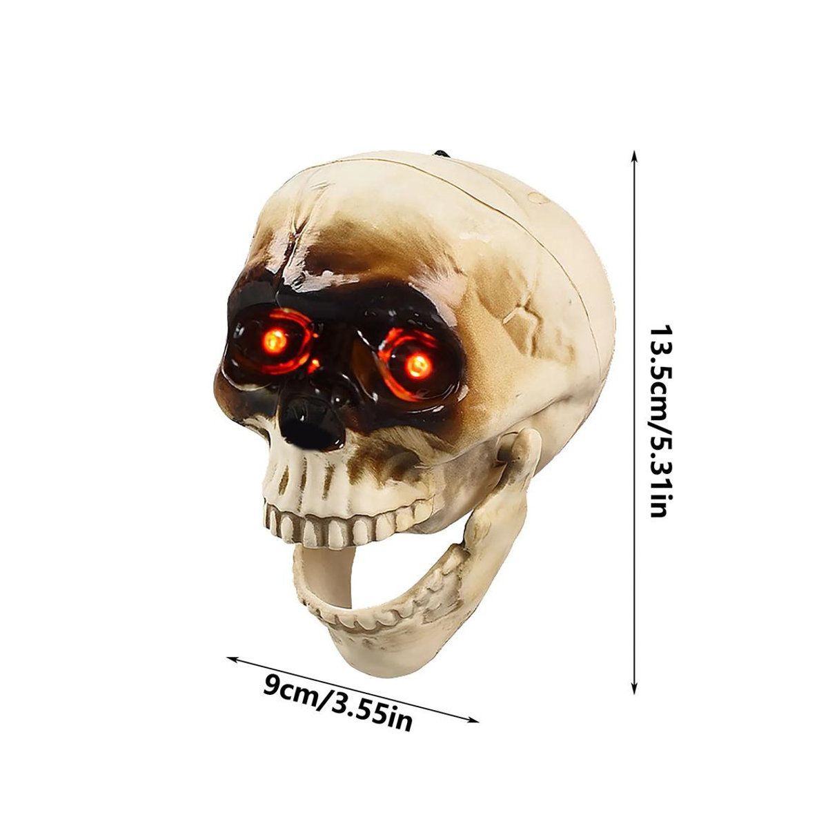 Gruseliger Halloween Schädel von PHYUN-autoparts mit Rotlichtaugen und Tonfunktion aus Kunststoff - Bild 5