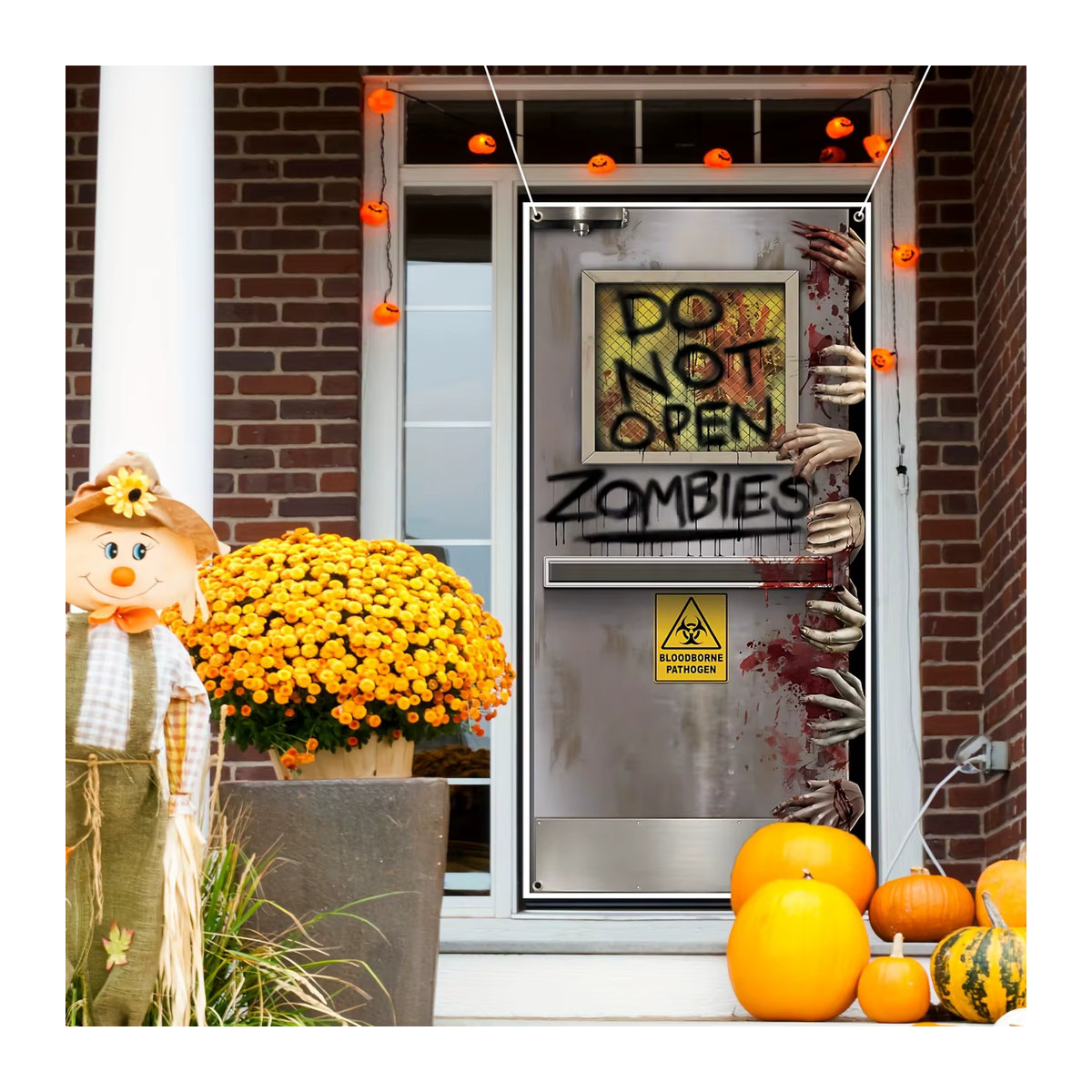 Gruseliges Halloween Zombie Türbanner als Horror Dekoration mit Blut-Motiv - Bild 5