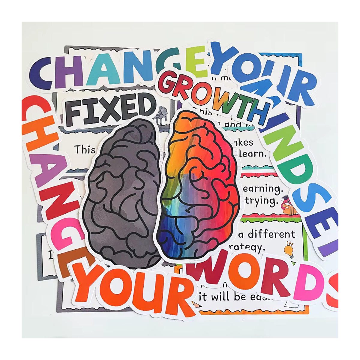 GSF 22-teiliges Wanddekor-Set für das Klassenzimmer mit inspirierenden Sprüchen zum Thema Wachstums-Mindset, mehrfarbig, aus Papier - Bild 2