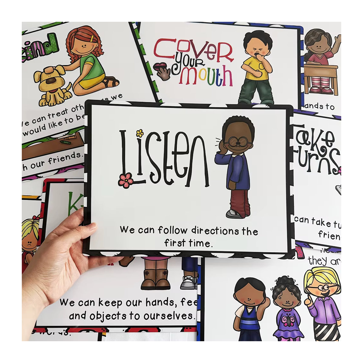GSF 9er Set Pädagogische Poster für das Klassenzimmer und Zuhause, Mehrfarbige Wanddekoration für Kinder im Montessori-Stil, Hochformat, B: 21 cm, H: 28,5 cm - Bild 4