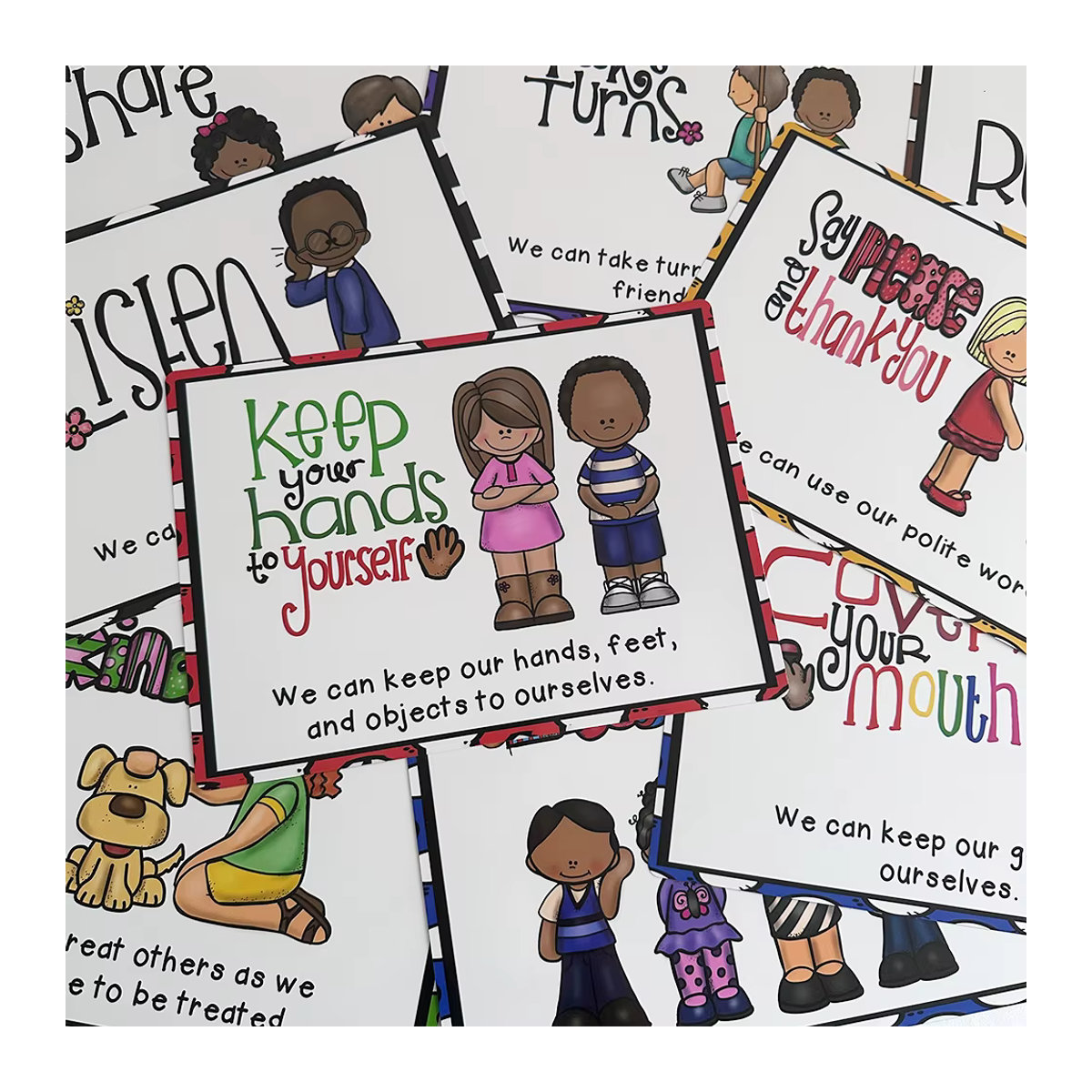 GSF 9er Set Pädagogische Poster für das Klassenzimmer und Zuhause, Mehrfarbige Wanddekoration für Kinder im Montessori-Stil, Hochformat, B: 21 cm, H: 28,5 cm - Bild 6
