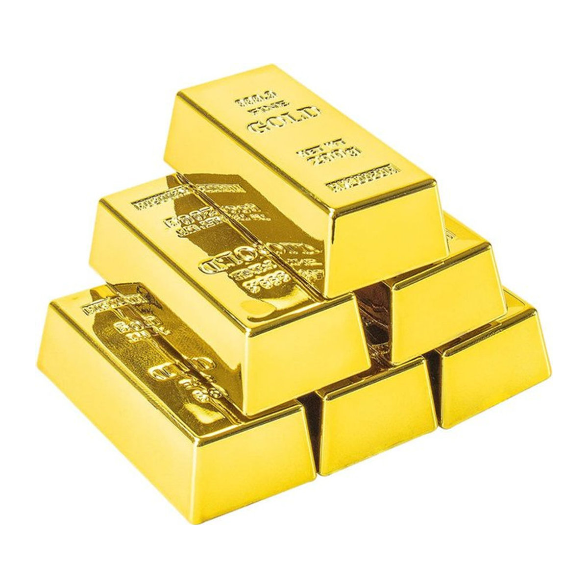 GSF Goldene Kunststoff Goldbarren als Deko-Element und Film-Requisite in Gold, rechteckig - Bild 1