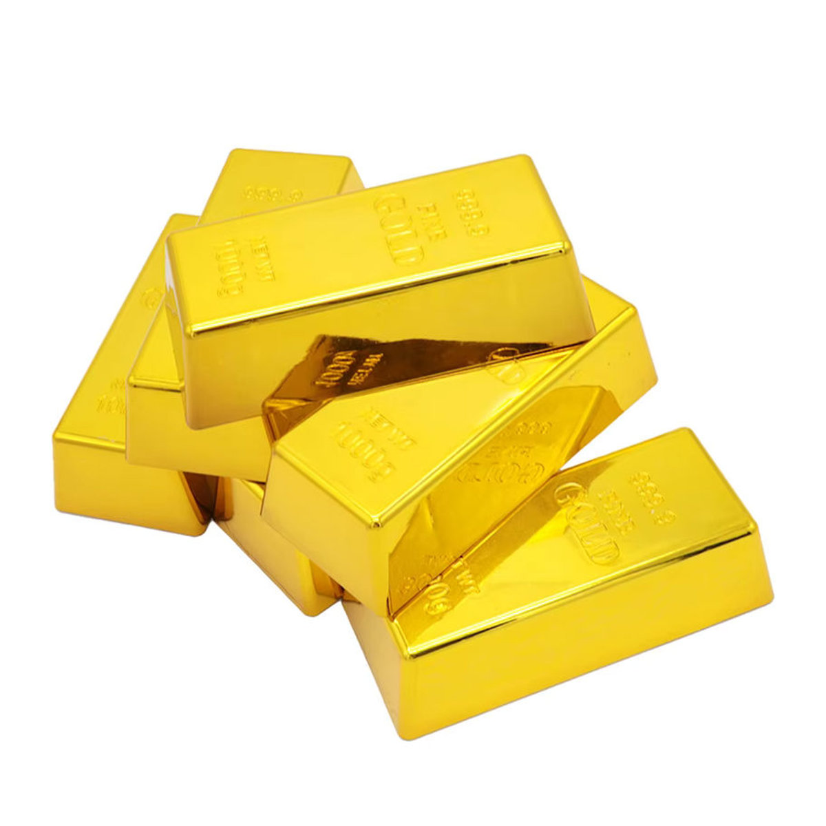 GSF Goldene Kunststoff Goldbarren als Deko-Element und Film-Requisite in Gold, rechteckig - Bild 2