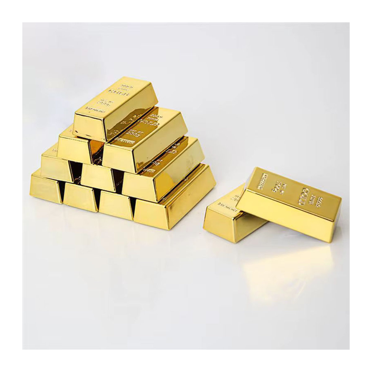 GSF Goldene Kunststoff Goldbarren als Deko-Element und Film-Requisite in Gold, rechteckig - Bild 4