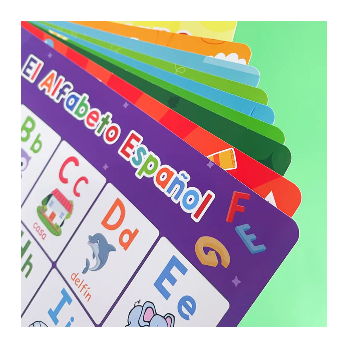 GSF Zweisprachiges Spanisch-Englisch Lernposter für Kinder mit Buchstaben und Typografie, mehrfarbig, A4, Breite: 21 cm, Höhe: 28,5 cm - Bild 3