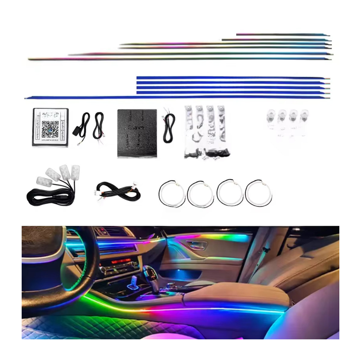 GUADSUN 18-in-1 Symphony RGB LED Atmosphärenlampen-Kit mit Lichtleiste und Lautsprecher-Funktion, Bunt, Modern - Bild 6