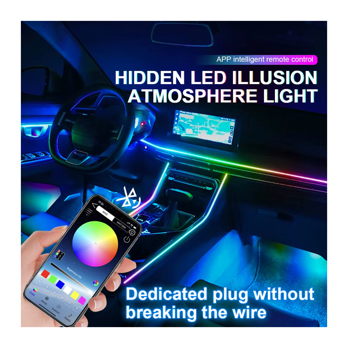 GUADSUN LED Symphonie Lichtstreifen Set mit Haupt- und Subcontroller sowie Lautsprecher in Bunt, verfügbar in Längen von 35 cm, 75 cm und 110 cm - Bild 4