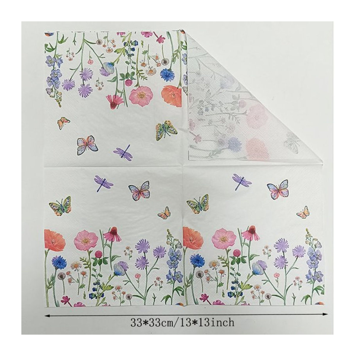 GUANYAO 20 Stück Decoupage-Papier Set mit Blumen und Schmetterlingen, mehrfarbig, 33 x 33 cm - Bild 1