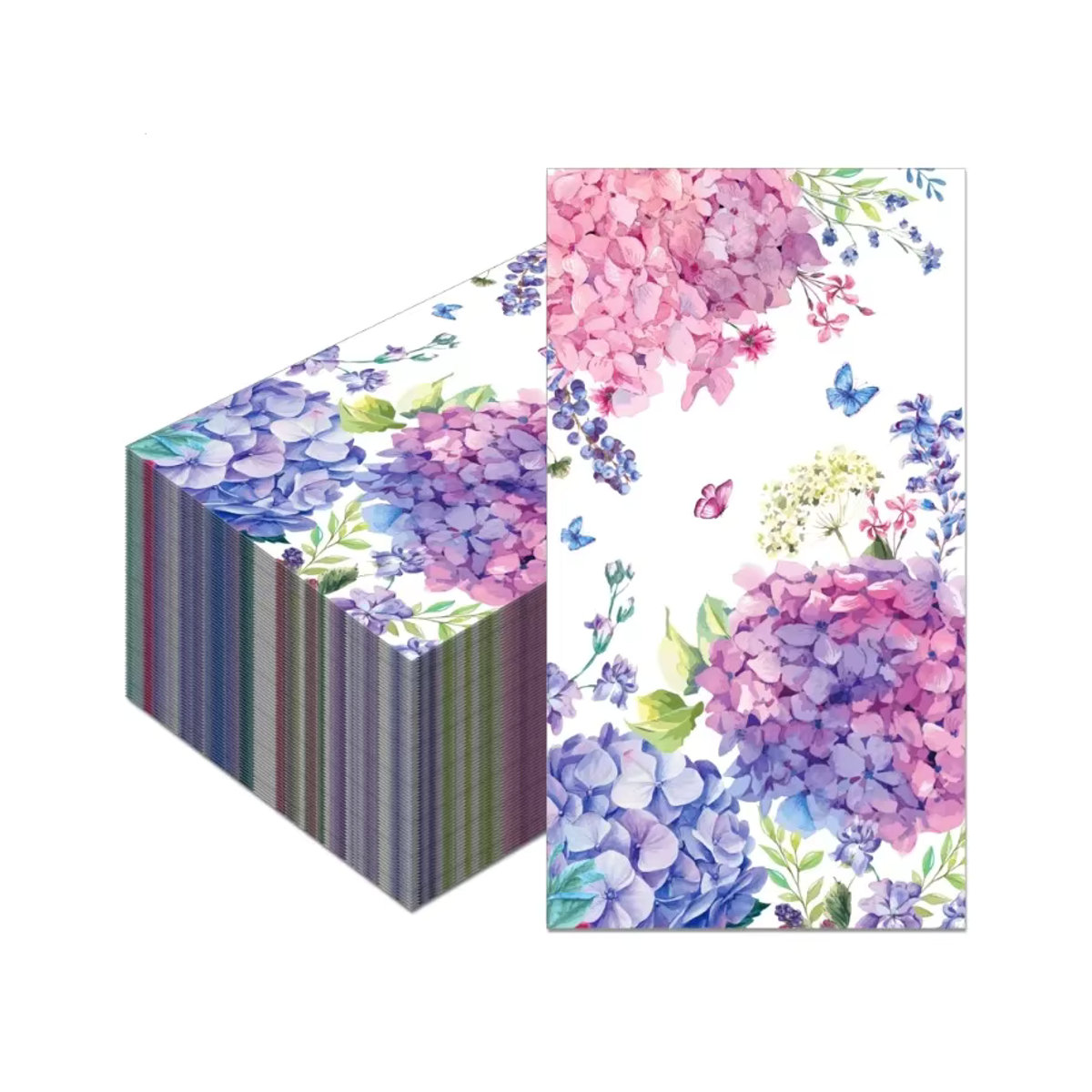 GUANYAO 20er Pack Dekorative Papierservietten mit Hortensien-Blumenmuster, 2-lagig, Mehrfarbig, B: 34,2 cm, L: 40,6 cm - Bild 5