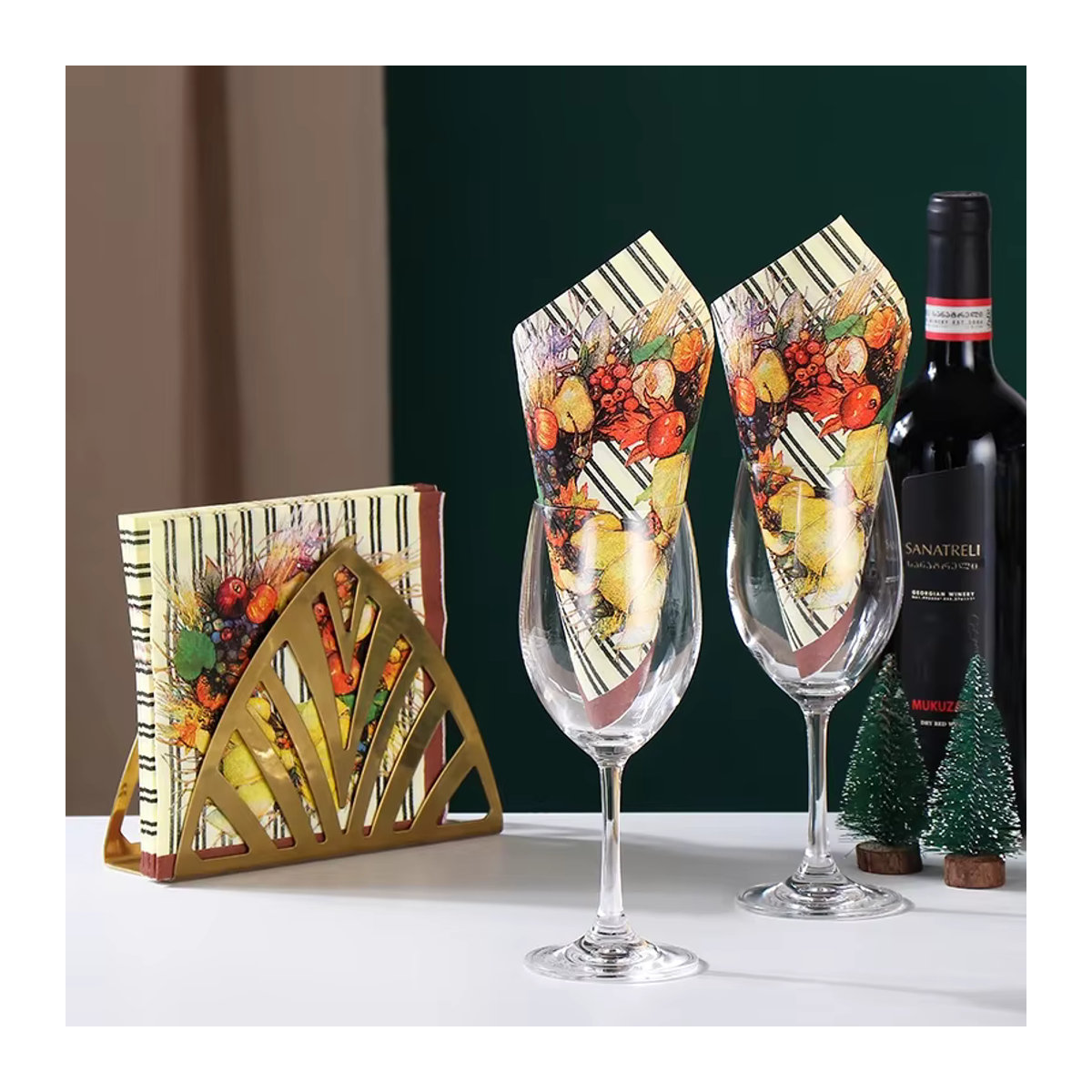 GUANYAO Buntes Seidenpapier Set für Tischdekoration bei Weihnachten und Hochzeiten, 20 Stück, Mehrfarbig - Bild 1