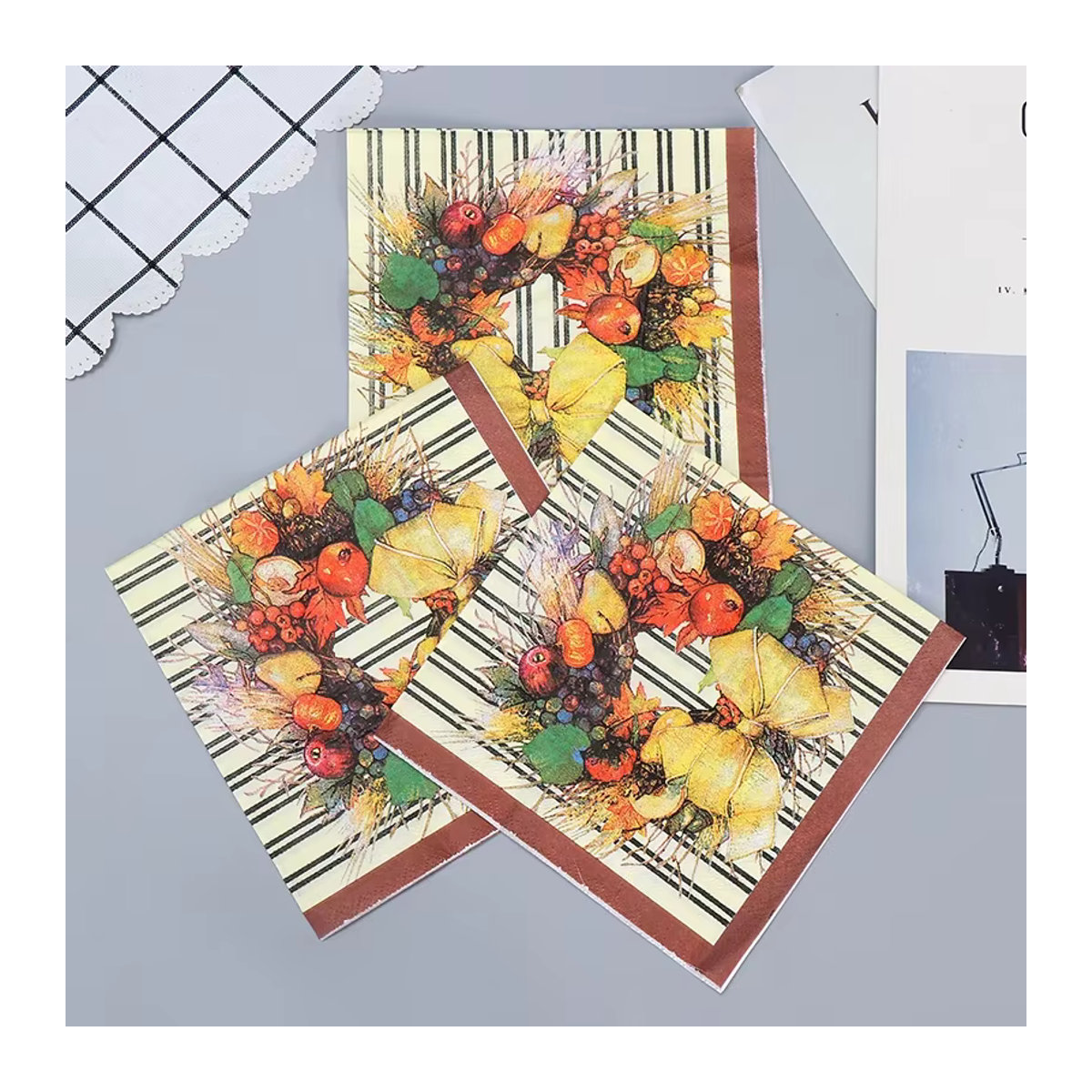 GUANYAO Buntes Seidenpapier Set für Tischdekoration bei Weihnachten und Hochzeiten, 20 Stück, Mehrfarbig - Bild 2