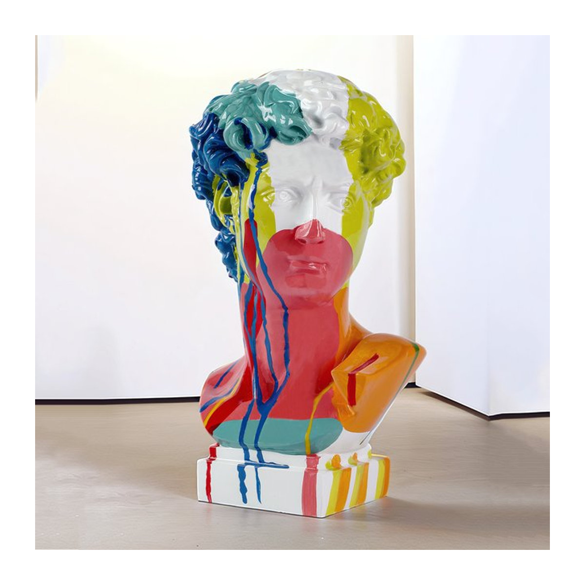 GUGUGUHOME David Kopf Büste aus Harz als dekorative Skulptur in Multicolor für Wohnzimmer, Tisch und Büro - Bild 1