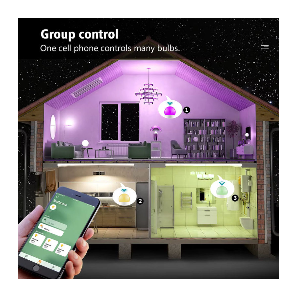 Guillermo Smart-Lampe E27 MFI-zertifiziert Homekit LED-WLAN-Glühbirne, mehrfarbig und dimmbar, kompatibel mit Siri, Alexa und Google Home - Bild 5