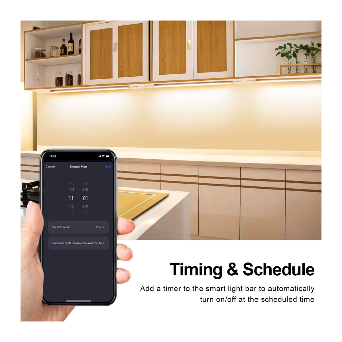 Guillermo Tuya Zigbee Smart LED Lichtleiste Kit in Weiß, dimmbar, Warmweiß/Weiß, kompatibel mit Google Alexa und Sprachsteuerung, DC12V - Bild 4