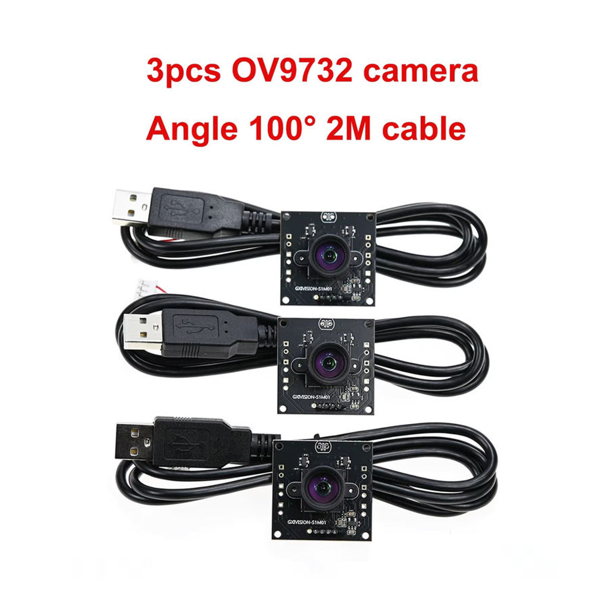 GXIVISION OV9732 USB-Kameramodul Schwarz mit 2 m Kabel, 100 Grad Sichtfeld und 30 FPS, kompatibel für Autodarts.io DIY-Webcam - Bild 3