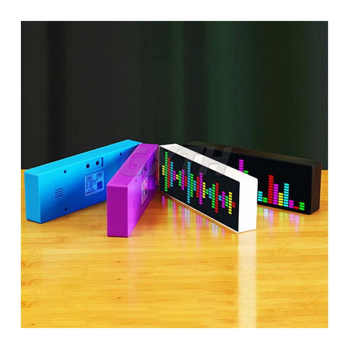 GXTH RGB LED Musik Spektrum Uhr mit Sprachsteuerung und USB-Anschluss in Mehrfarbig und Lila - Bild 1