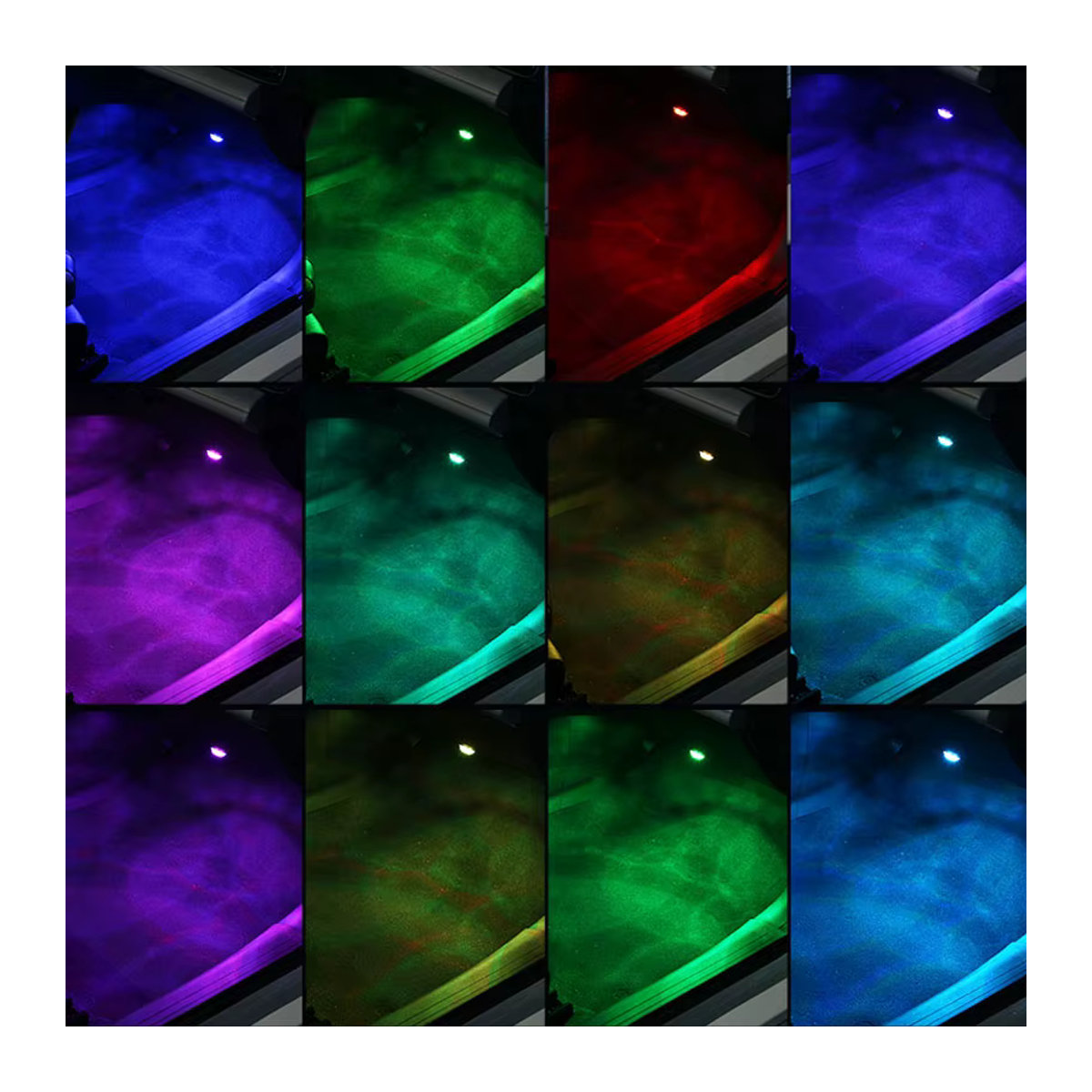 GZQGT Drahtlose LED Auto Innenbeleuchtung mit Fernbedienung in 13 Farben und Diamant-Design zur Dekoration von Dach und Fußraum - Bild 2