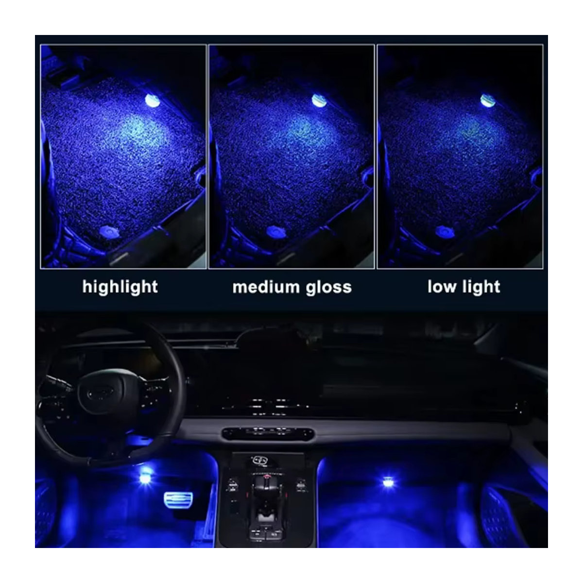 GZQGT Drahtlose LED Auto Innenbeleuchtung mit Fernbedienung in 13 Farben und Diamant-Design zur Dekoration von Dach und Fußraum - Bild 3