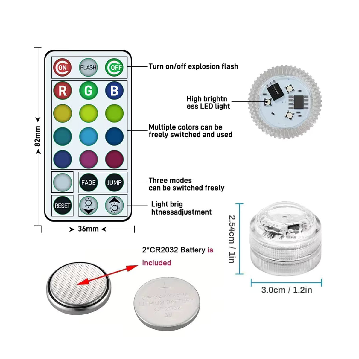 GZQGT Drahtlose LED Auto Innenbeleuchtung mit Fernbedienung in 13 Farben und Diamant-Design zur Dekoration von Dach und Fußraum - Bild 4