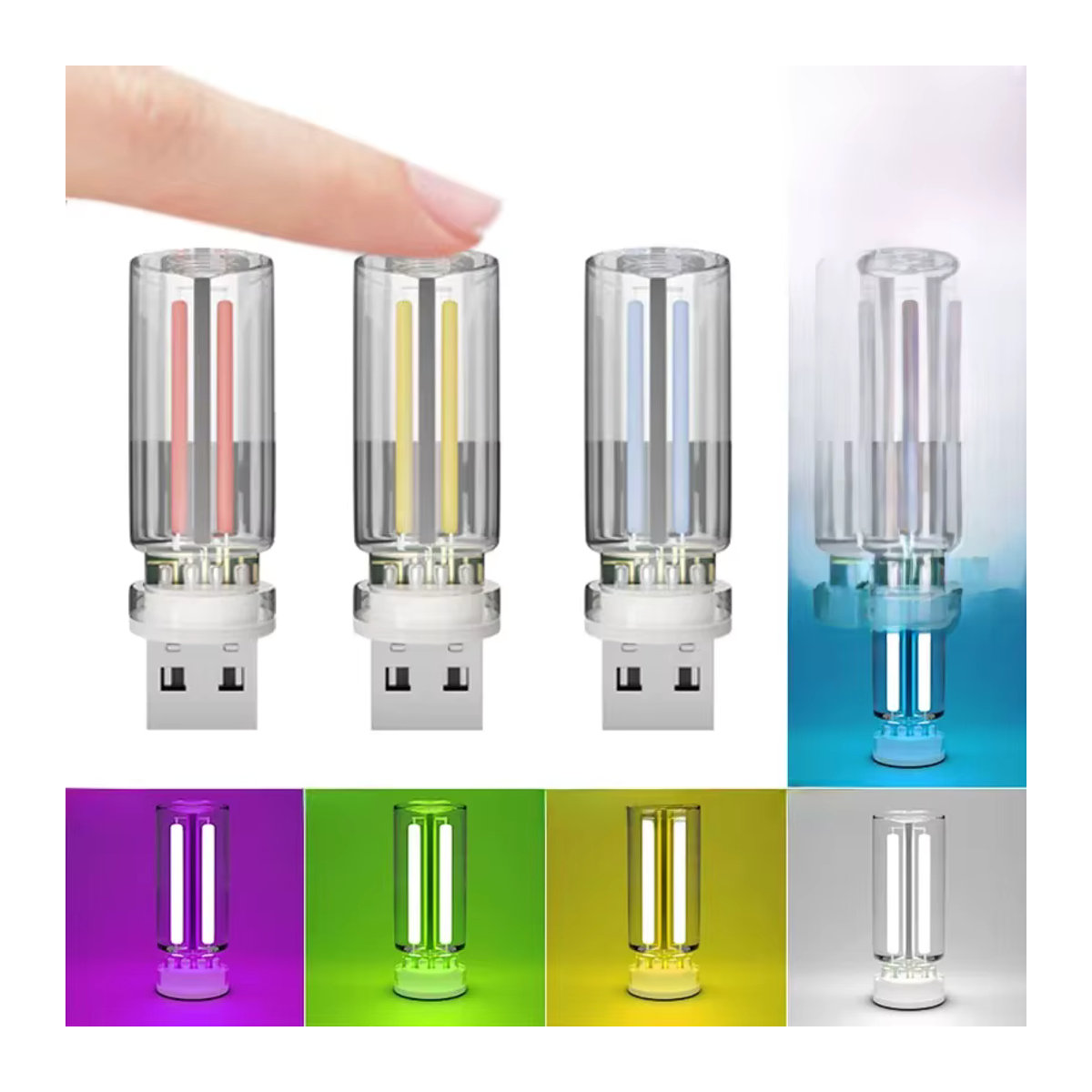 GZQGT USB Auto Atmosphäre Licht mit Touch-Dimmen als minimalistische LED Nachtlicht- und Notfallbeleuchtung - Bild 7