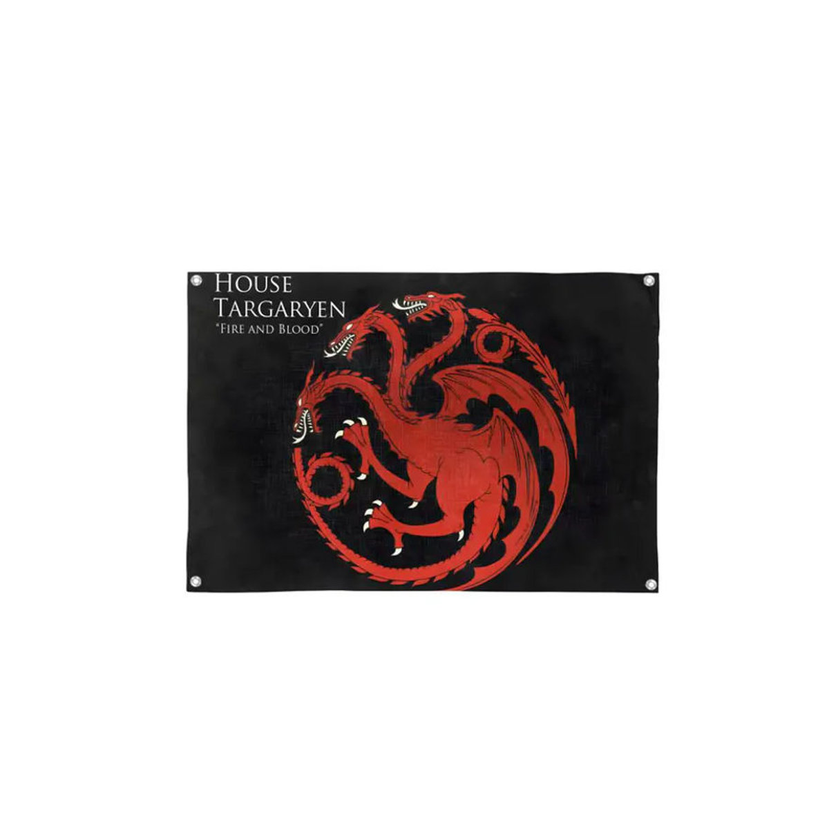 H-House Targaryen Flagge in Schwarz und Weiß, wasserdichte Textil-Dekorationsflagge mit Ösen für den Innenbereich - Bild 6