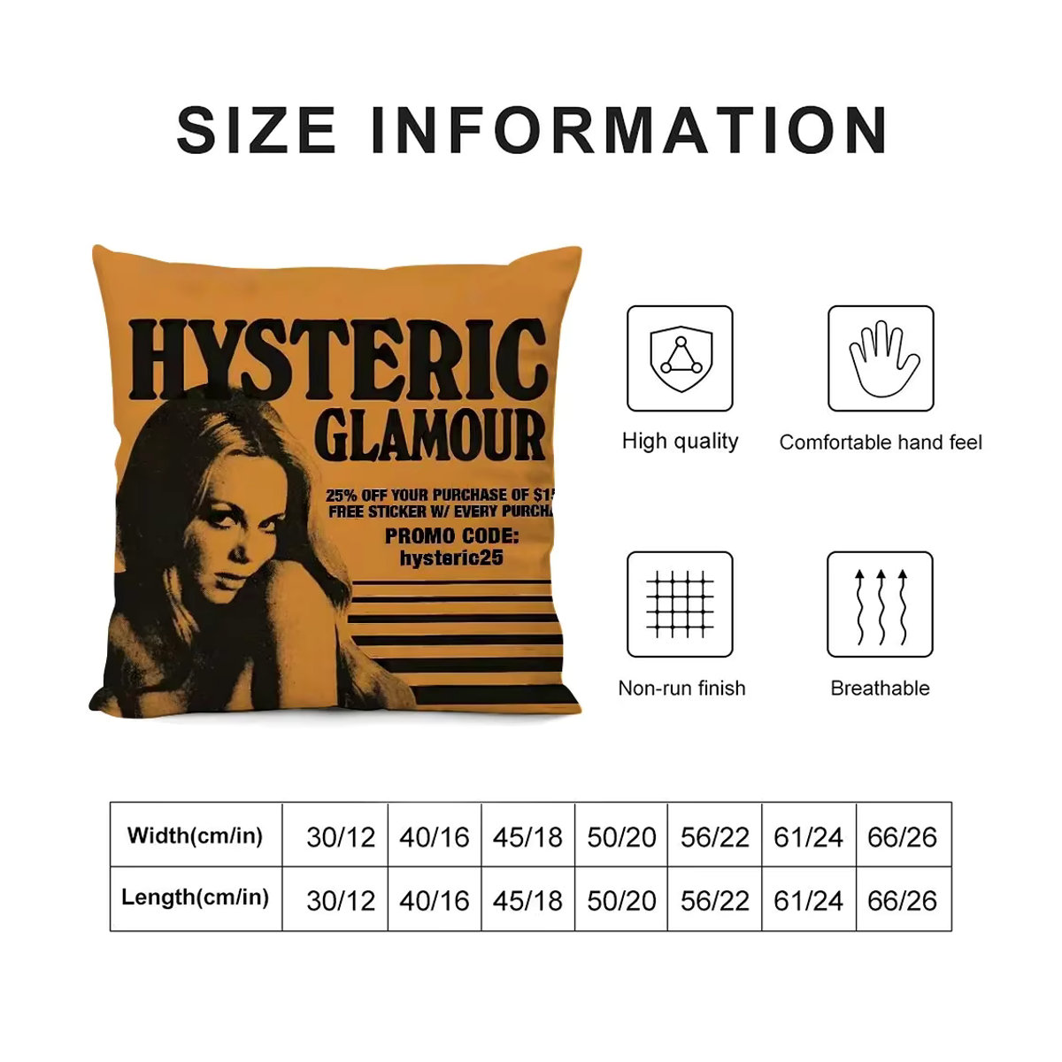 H-HystericS G-Glamour Kissenbezug aus weichem Plüschstoff mit doppelseitigem Druck - Bild 2