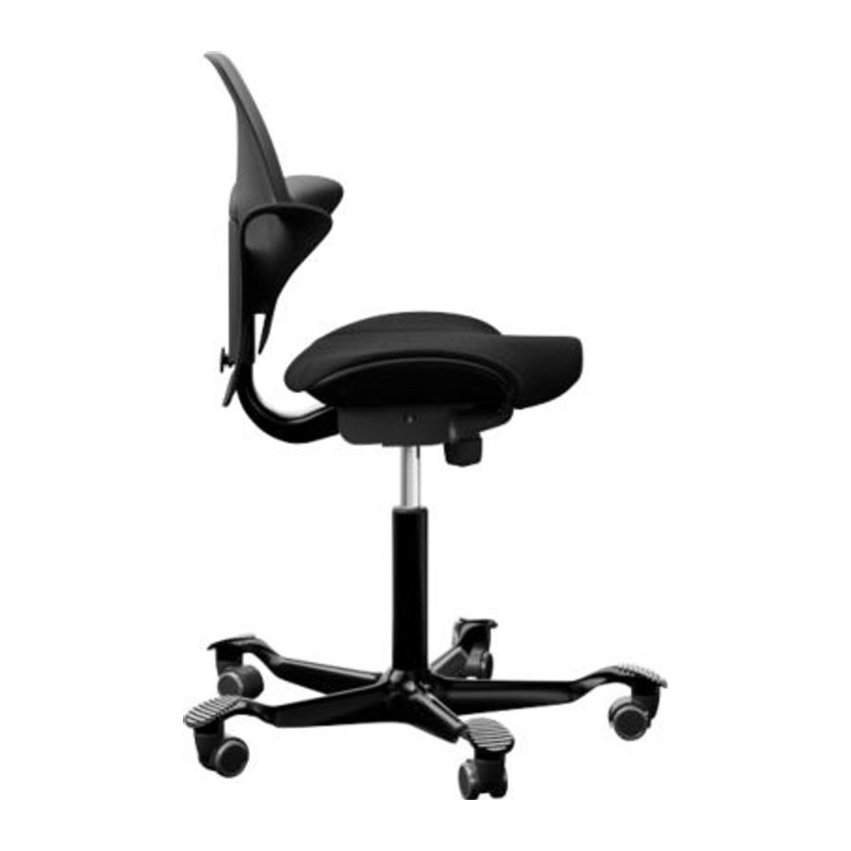 HÅG Capisco Puls 8020 Ergonomiestuhl in Schwarz mit Stoffbezug und Aluminium-Fußkreuz - Bild 2
