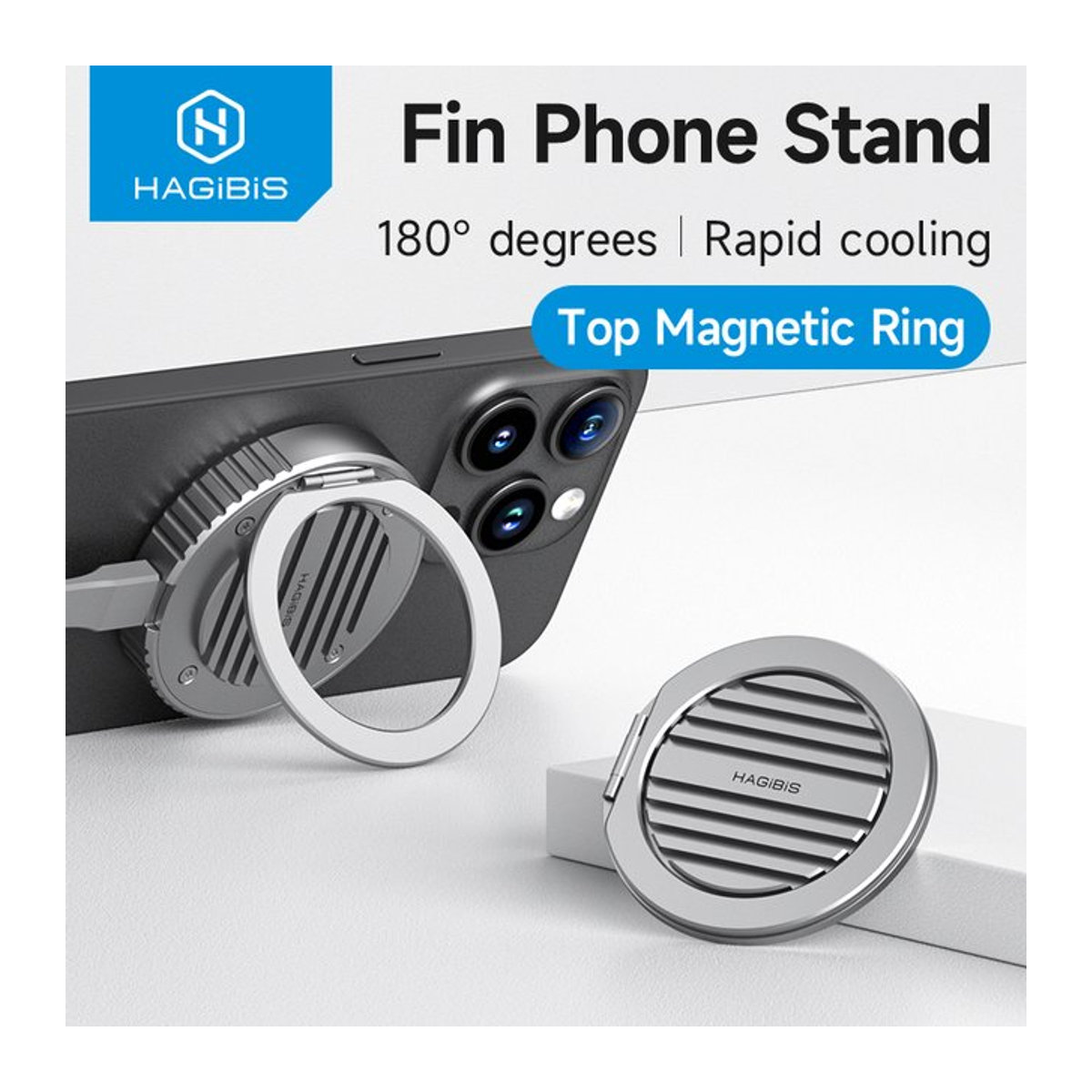 Hagibis Magnetischer Kühlkörper mit Wärmeableitungs-Flossen für MC100/MC100 Pro, Grau/Silber, Metall - Bild 1