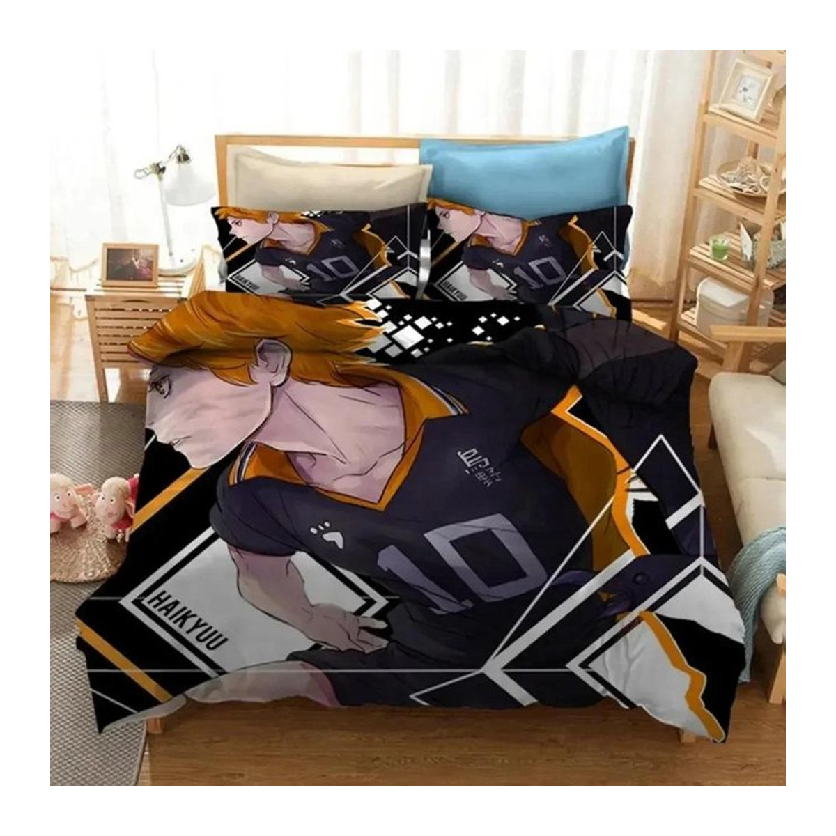 Haikyuu Anime Bettwäscheset für Kinder und Erwachsene, Multicolor, B/H: 135 x 200 cm - Bild 1