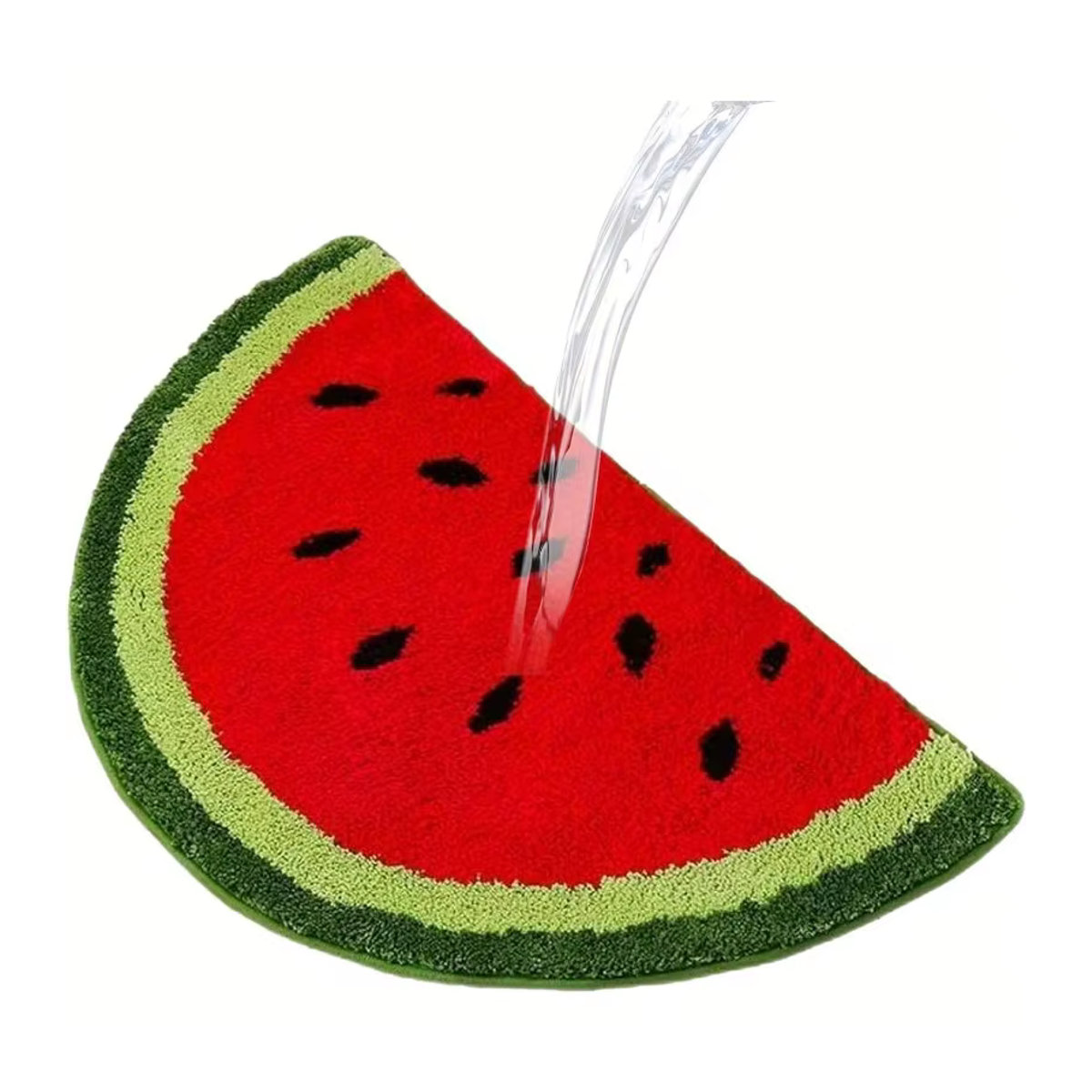 Halbrunde Badematte mit Fruchtmuster, wasserabsorbierend und rutschfest, ideal als Teppich für Badezimmer, Wohnzimmer oder Schlafzimmer - Bild 5