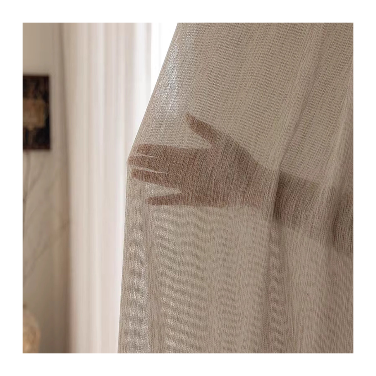 Halbtransparente Voile-Vorhänge in Weiß als Lichtfilter und Sichtschutz für dein Wohnzimmer, Schlafzimmer oder deine Küche - Bild 2