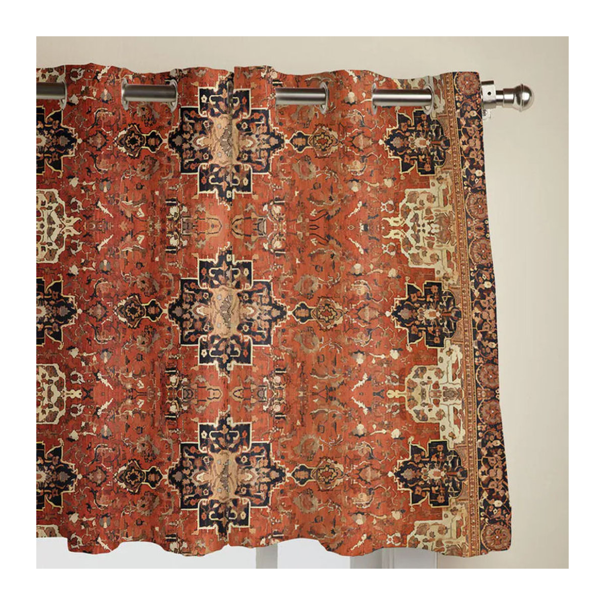 Halbtransparente Vorhänge mit Retro-Mittelalter-Türkischem Muster in Multicolor, Breite: 135 cm, Höhe: 60 cm - Bild 2