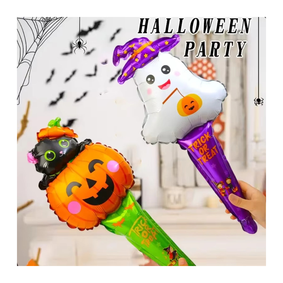 Halloween Folienballons mit Kürbis, Geist und Hexe in Multicolor als Partydekoration für Kinder - Bild 5
