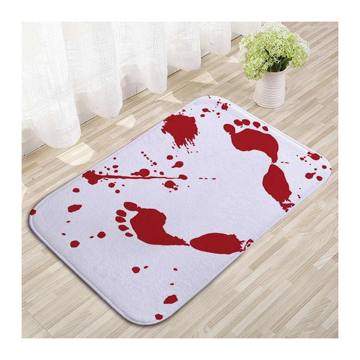 Halloween Fußmatte mit Blut-Handabdruck, weich und geräuschreduzierend, B/T: 60 x 40 cm - Bild 1