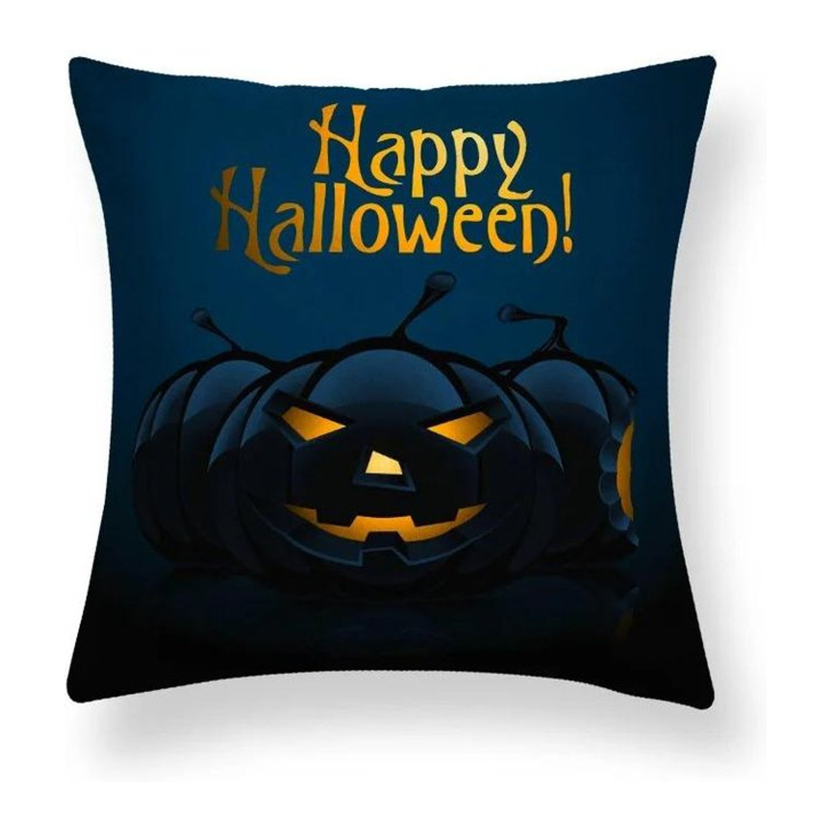 Halloween Kissenbezug mit Kürbis und Laternen Motiv aus Peach Skin für Sofa und Wohnzimmer, B/B/H: 18 x 18 x 18 cm - Bild 1